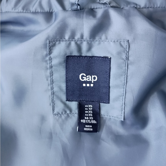 Gap Mens Puffer Vest XS Light Blue Full Zip Polyester Jacket Sleeveless - Picture 3 of 9